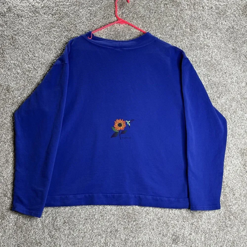 Sabaku‎ Artwear Pullover Sweater Women's Large Sunflowers Girasoles Art To Wear